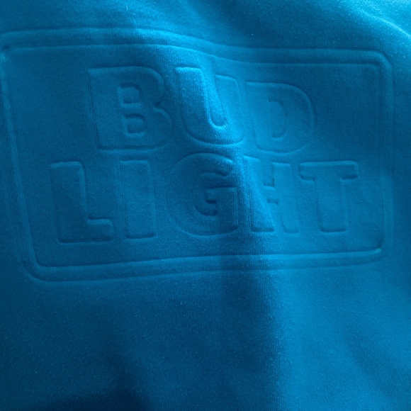Bud Light blue teal size xl crew neck sweatshirt long sleeve - Picture 5 of 8